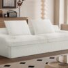 Nimbus - Oversized Full Foam 4 Seater Couch For Living Room Upholstered In Soft Corduroy, Wide Armrests - Ivory - Image 7