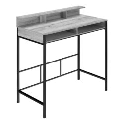 Computer Desk, Home Office, Standing, Storage Shelves, Laptop, Contemporary & Modern - Gray