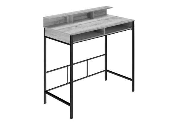 Computer Desk, Home Office, Standing, Storage Shelves, Laptop, Contemporary & Modern - Gray