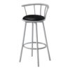 Swivel Stool Bar Height, Contemporary & Modern (Set of 2) - Silver - Image 15