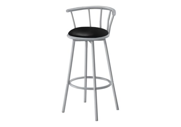Swivel Stool Bar Height, Contemporary & Modern (Set of 2) - Silver