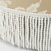 Yolanda - Floral Round Upholstered Accent Ottoman - Champagne Beige / Ivory - Image 4