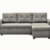 Convertible L Shaped Sectional Sleeper Sofa Bed, Saving Pull Out Couch - Gray - Image 3