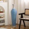 Tall Standing Designer Floor Vase Durable Artificial 2 Tone Ideal Decor Accent For Living Room - Lake Blue - Image 5