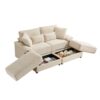 Double Chaise Lounge Set With Reversible Ottoman Soft Corduroy Fabric, Storage Ottomans, USB Port - Beige - Image 10