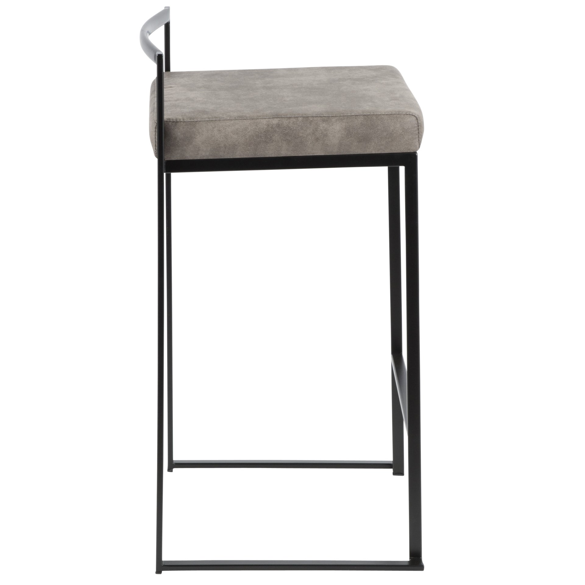 Fuji - Contemporary Stackable Counter Stool (Set of 2) - Black / Stone - Image 3