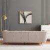 Lamattina - Genuine Italian Leather Channel Tufted Sofa - Beige / Light Gray - Image 12