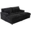 Oversized Double Chaise Lounge Sofa Bed With USB Ports And Cup Holders - Black - Image 14