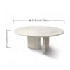 Luxury Marble Coffee Table Set Snow Mountain, Genuine Marble - White - Image 3