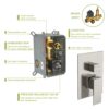 16" Ceiling Mount Square Shower System With Waterfall Tub Spout And Rough In Valve - Brushed Nickel - Image 8
