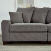 Modular Sectional Sofa, 5 Seater Oversized Convertible L & U Shaped Couch, Corduroy Fabric - Gray - Image 8