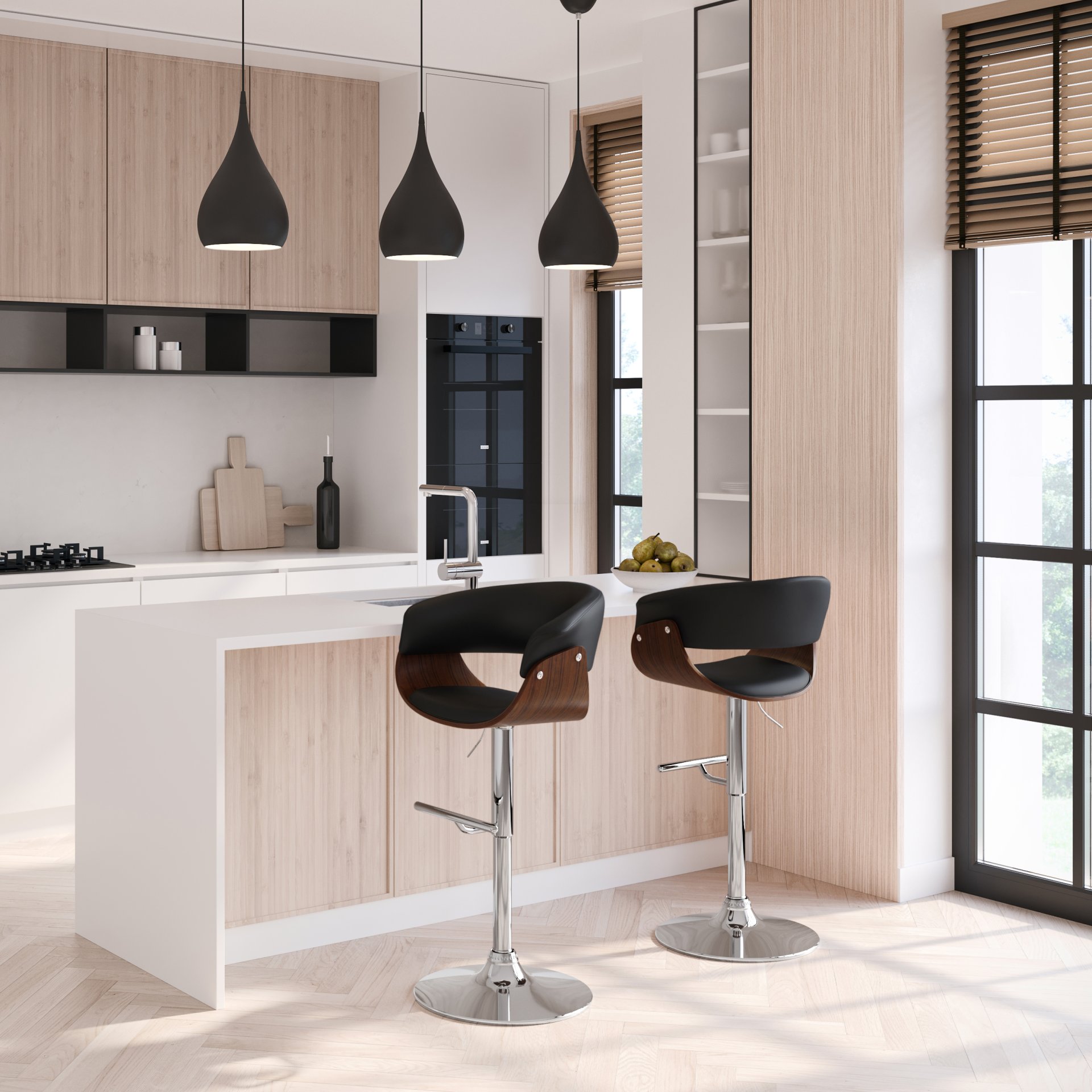 Sheldon - Adjustable Swivel Bar Stool - Black - Image 9