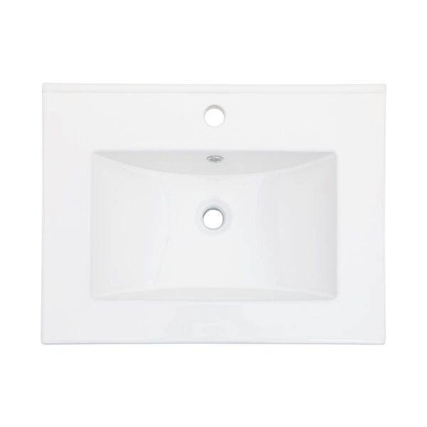 Premium Rectangular Vanity Top With Single Faucet Hole And Overflow - White