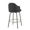 Ahoy - Contemporary Fixed Height Counter Stool Round Gold Footrest (Set of 2) - Charcoal / Black - Image 4