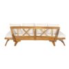 Outdoor Patio Daybed Sofa, 3 Seat Sofa With Foldable Arm 4 Back Pillows - Teak / Beige - Image 12