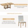 Topmax - 7 Piece Rustic Extendable Dining Table Set With Removable Leaf, 2 Arm Chairs And 4 Armless Chairs - Natural - Image 6