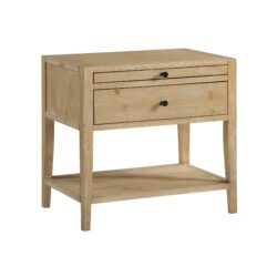 Sunveil - 1 Drawer Nightstand With Pull Out Tray And Open Shelf - Natural