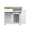 Modern Style 2 In 1 Pet Friendly Dog Crate Kitchen Island End Table Metal Pine - Natural / White - Image 8