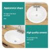 20 X 18" Modern Ceramic Oval Undermount Bathroom Sink With 3 Faucet Holes - White - Image 8