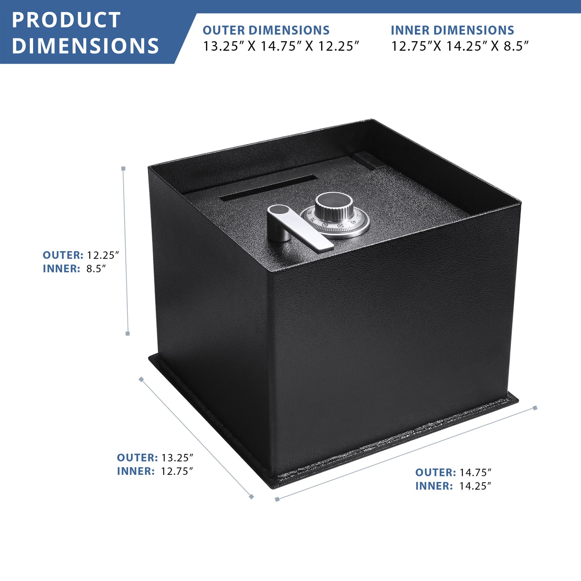 0.89 Cubic Ft Floor Safe - Black - Image 8