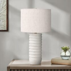 Table Lamp, Lighting, Resin, Transitional - Cream