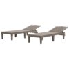 2 Piece Outdoor Chaise Lounges With Adjustable Backrest In Light Polypropylene Resin - Light Brown - Image 7