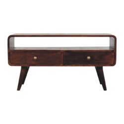 Curved Media Unit - Walnut