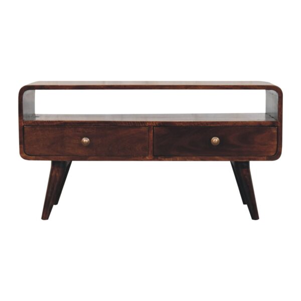 Curved Media Unit - Walnut