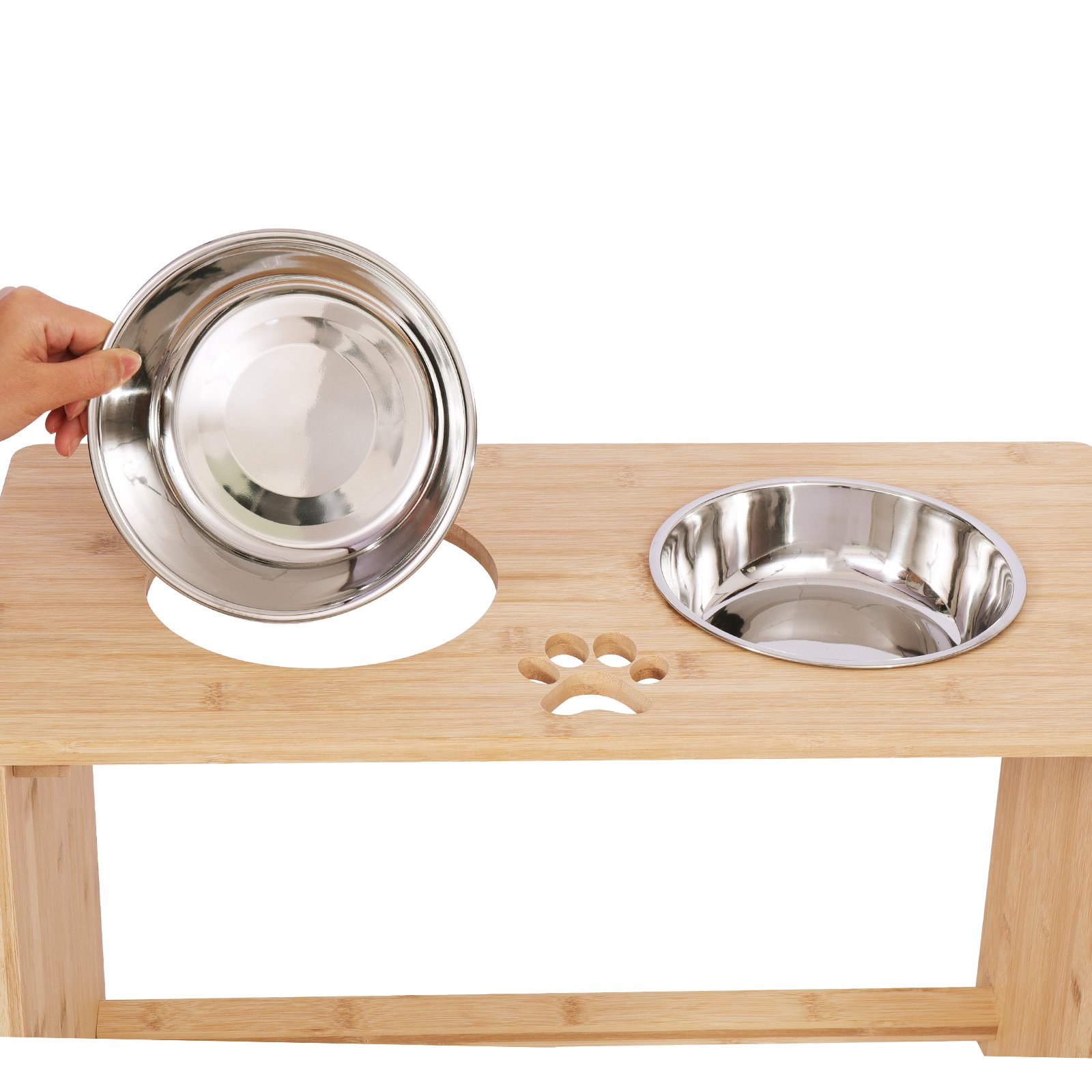 Gardenia - Raised Dog Bowl Stand For Medium Sized Dogs, Elevated Dog Bowls, Bamboo Raised Dog Bowl, Dog Food Bowl Stand, Feeding Station - Natural Wood - Image 5