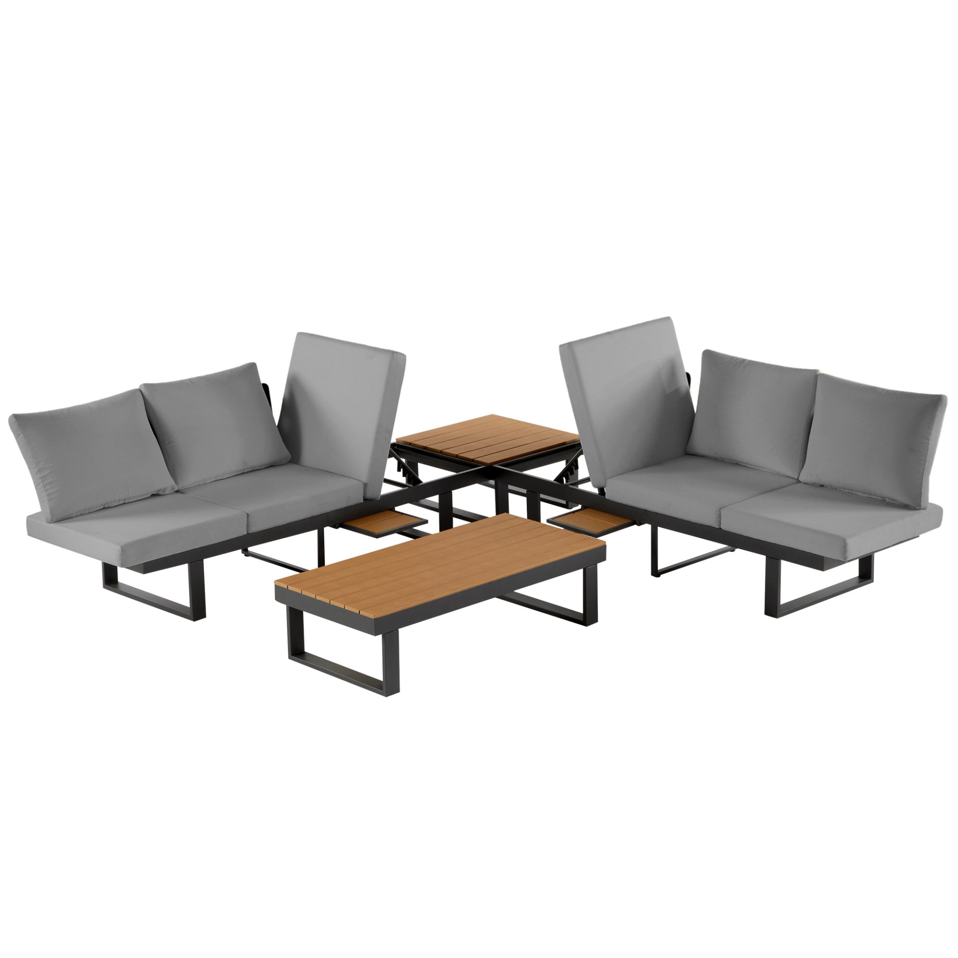 Outdoor Sectional Sofa Set With Adjustable Reclining Seats - Gray - Image 25