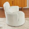 360 Degree Swivel Accent Barrel Chair With Adjustable Headrest Berber Fleece For Living Room, Bedroom, Office - Cream - Image 11