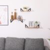 Floating Shelves, Long Wall Shelves (Set of 3), Wall Mounted Shelves With Brackets For Bedroom - Natural Wood - Image 3