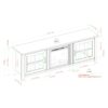 Modern Farmhouse 2 Door Glass Windowpane 70" Fireplace TV Stand For 80" TVs - Gray Wash - Image 2