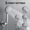 Wall Mounted Shower Set With High Pressure 10" Rain Shower Head And 5 Function Handheld Shower Head - Brushed Nickel - Image 6