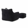 Giant Plush Bean Bag Chair For Adults With Armrests And Footstool - Black - Image 12