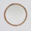 Decorative Round Hanging Wall Mirror With Bead Design Frame - Natural - Image 2