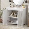 Vintage Bathroom Vanity Organizer With Sink And Storage Cabinet, 36" - Antique White - Image 5