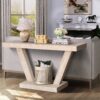 Vintage Distressed Wood Entryway Bench With 2 Tier Storage Cabinet - Rustic Antique Natural - Image 5