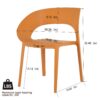 1 Piece Designed Single Chair, UV Resistant, Waterproof And Wear Resistant - Tropical Orange - Image 3