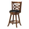 Swivel Bar Stool With Counter Height Leather Look (Set of 2) - Oak - Image 7
