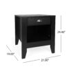 Cleary - Contemporary Wood Nightstand With Drawer - Black - Image 3