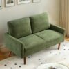 Loveseat Sofa, European Style With Sleek Design, Modern & Vintage Flair, Upholstered 2 Seater Couch, - Green - Image 6