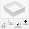 Elegant European Style Ceramic Square Vessel Bathroom Sink - White - Image 4