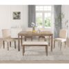 Modern 6 Piece Dining Table Set With 4 Upholstered Chairs And Bench For Kitchen Or Dining Room - Brown - Image 4