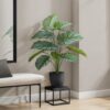 24" Tall, Artificial Plant, Calathea, Indoor, Faux, Fake, Table, Greenery, Potted, Real Touch, Decorative - Green / Black - Image 5