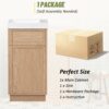 15.75" Bathroom Vanity With Reversible Resin Sink And Cabinet - Wood - Image 10