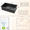 Kitchen Sink Undermount Single Bowl Basin, 16 Gauge - Gunmetal Black - Image 3