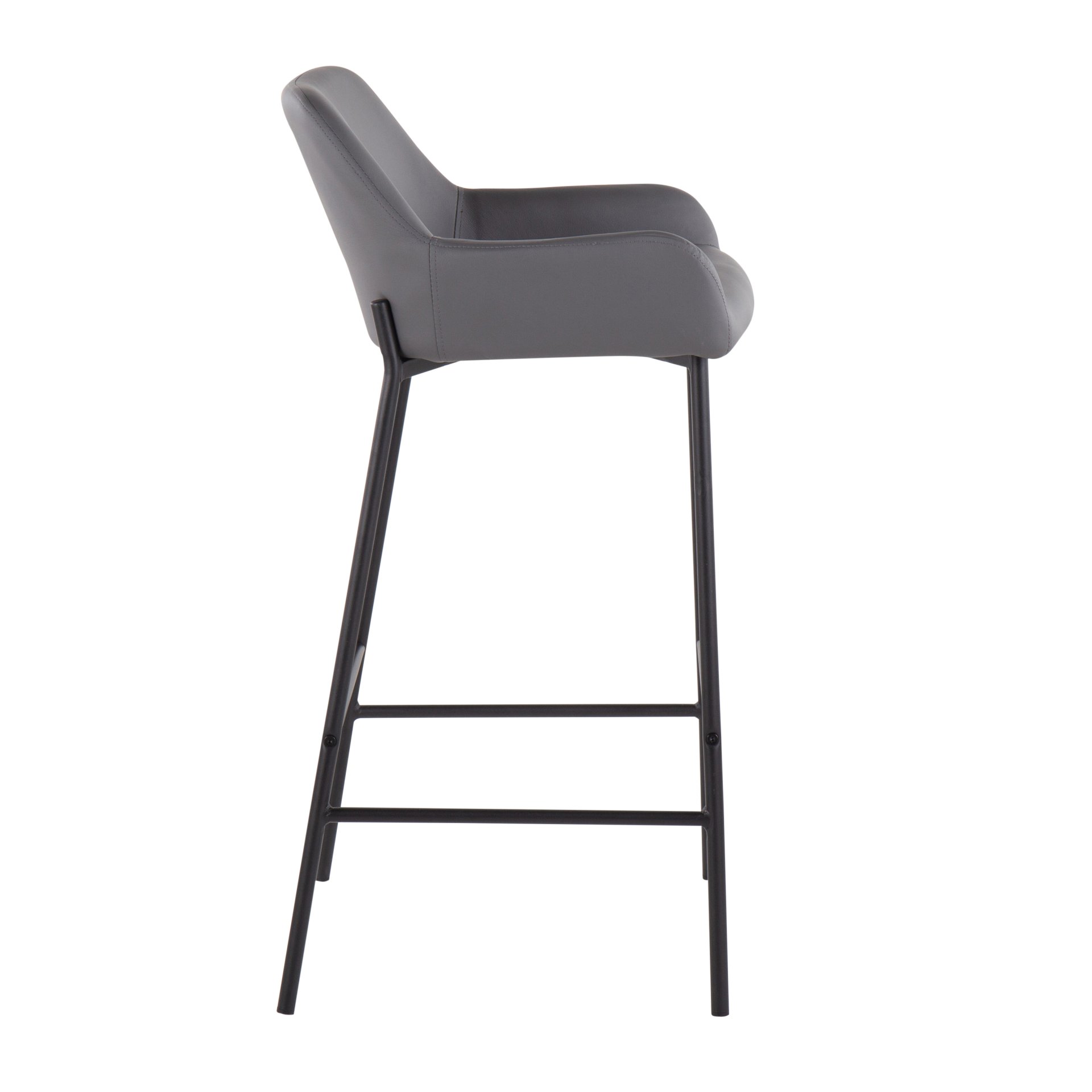 Daniella - Industrial Fixed Height Bar Stool (Set of 2) - Black / Gray - Image 3