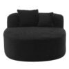 Chaise Lounge Sofa Boneless Couch With Supportive Pillows, Sofa Bed - Black - Image 7