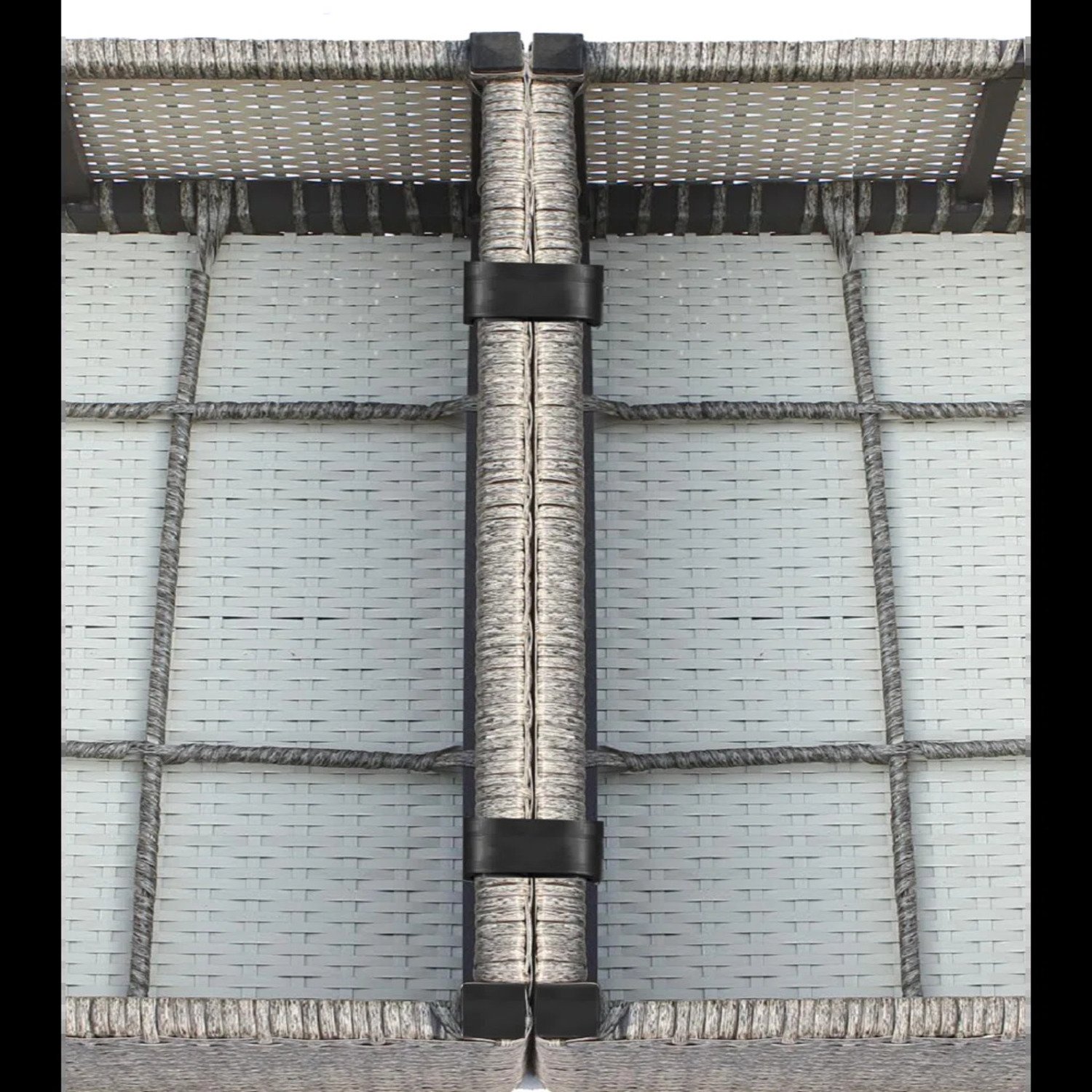 Patio Seating Set With Cushions, Handwoven With Rust Proof Frame - Gray Mix - Image 9